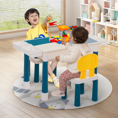 Alynia Kids 3 Piece Rectangular Play Or Activity Table and Chair Set