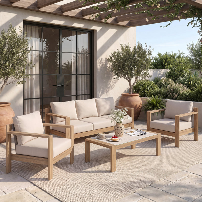 Ensemble de conversation pour l'extérieur pour 5 personnes avec coussins, 28, Armchair