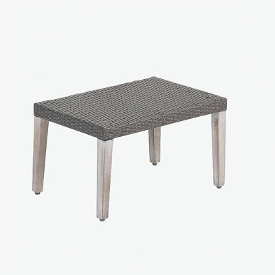 HAMPTON WOOD + WICKER OTTOMAN