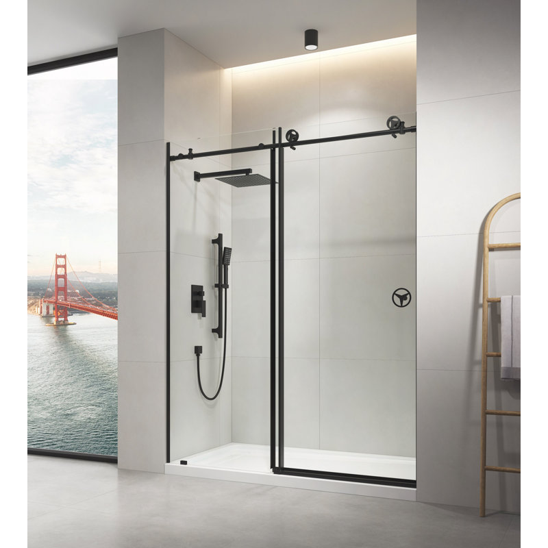 60" W X 76" H Sliding Frameless Shower Door With Clear Glass