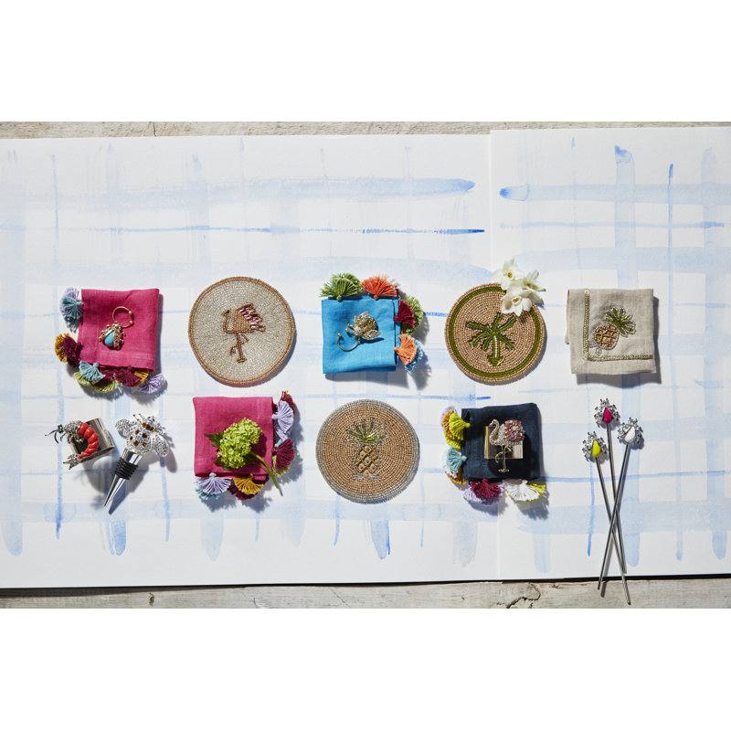 6 Piece Bedazzled Bee Wine Charm Set