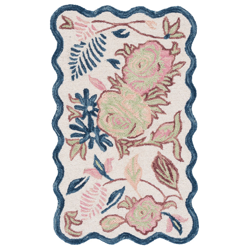Jardin Hand Tufted Wool; Cotton Floral Indoor Rug, Rectangle 4' x 6'