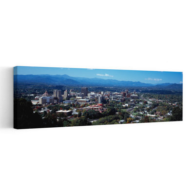 Vue aérienne d'une ville, Asheville, comté de Buncombe, Caroline du Nord, États-Unis, art contemporain abstrait, art mural de la ville