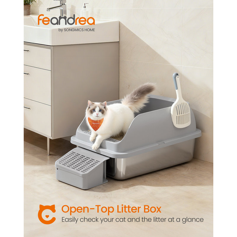 Litter Box with Scoop, Slate Grey
