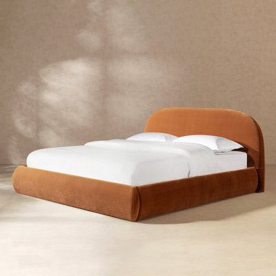 Berteal Puffy Grounded Upholstered Platform Bed, Polyester Blend