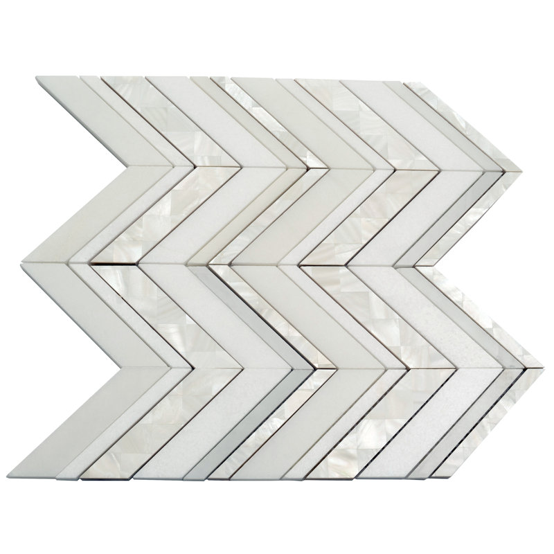 12" x 12" Natural Stone Marble Look Mosaic Wall & Floor Tile