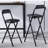 29.5" Black Faux Leather Foldable Bar Stool With Backrest, Heavy-duty Counter Chair