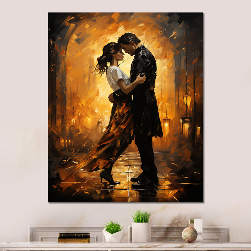 «Dance Tango Couple Harmony» sur métal, H 20 po x l 12 po x P 1 po