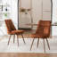 Chaises de salle à manger rembourrées modernes en tissu de chenille avec structure en métal de couleur assortie pour la salle à manger-32515467-1120713
