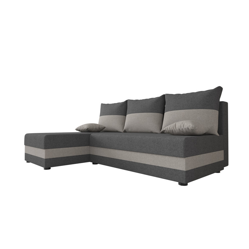 Sidhi 3 Seater Corner Sofa , Dark Grey/Light Grey, Left Hand Facing