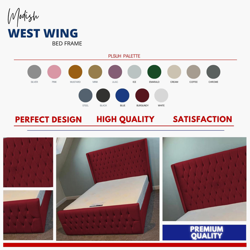 Dothan Upholstered Bed, Single (3'), Burgundy