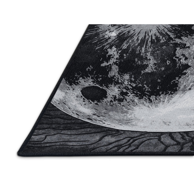 Tapis noir lavable à la machine, Rectangulaire 7 pi x 10 pi