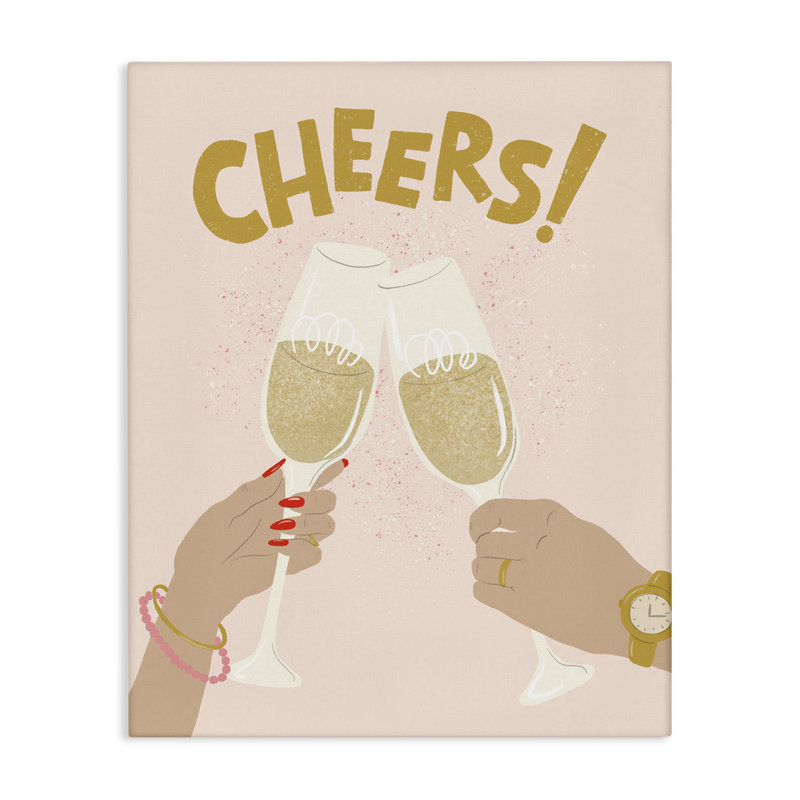  Art mural sur toile Celebration Cheers Drinks par Kristina Hultkrantz, H 30 po x l 24 po