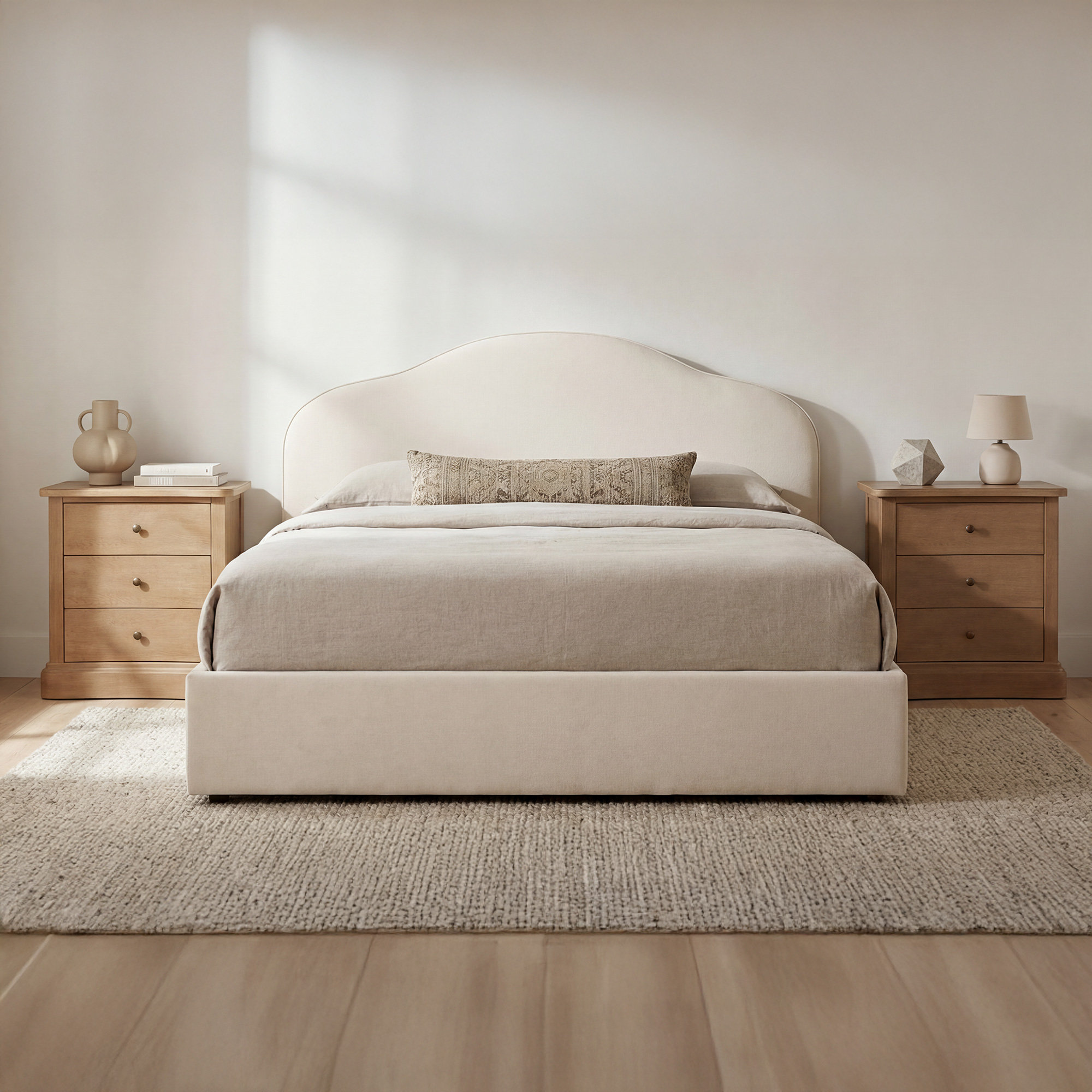 Clingman Storage Bed, Cream, King