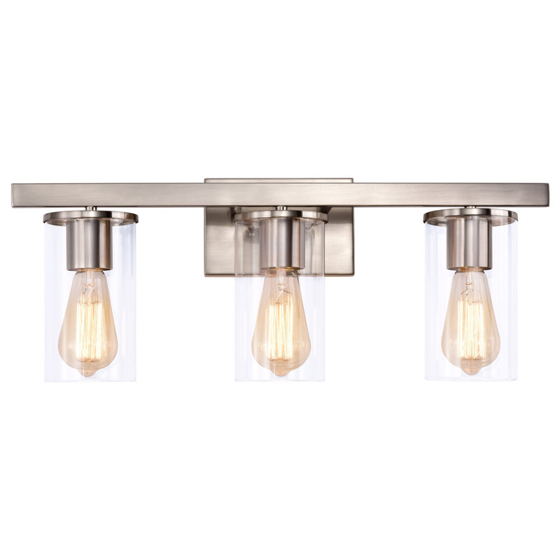 Éclairage pour meuble-lavabo 3 lumières Besaraba, Nickel satiné