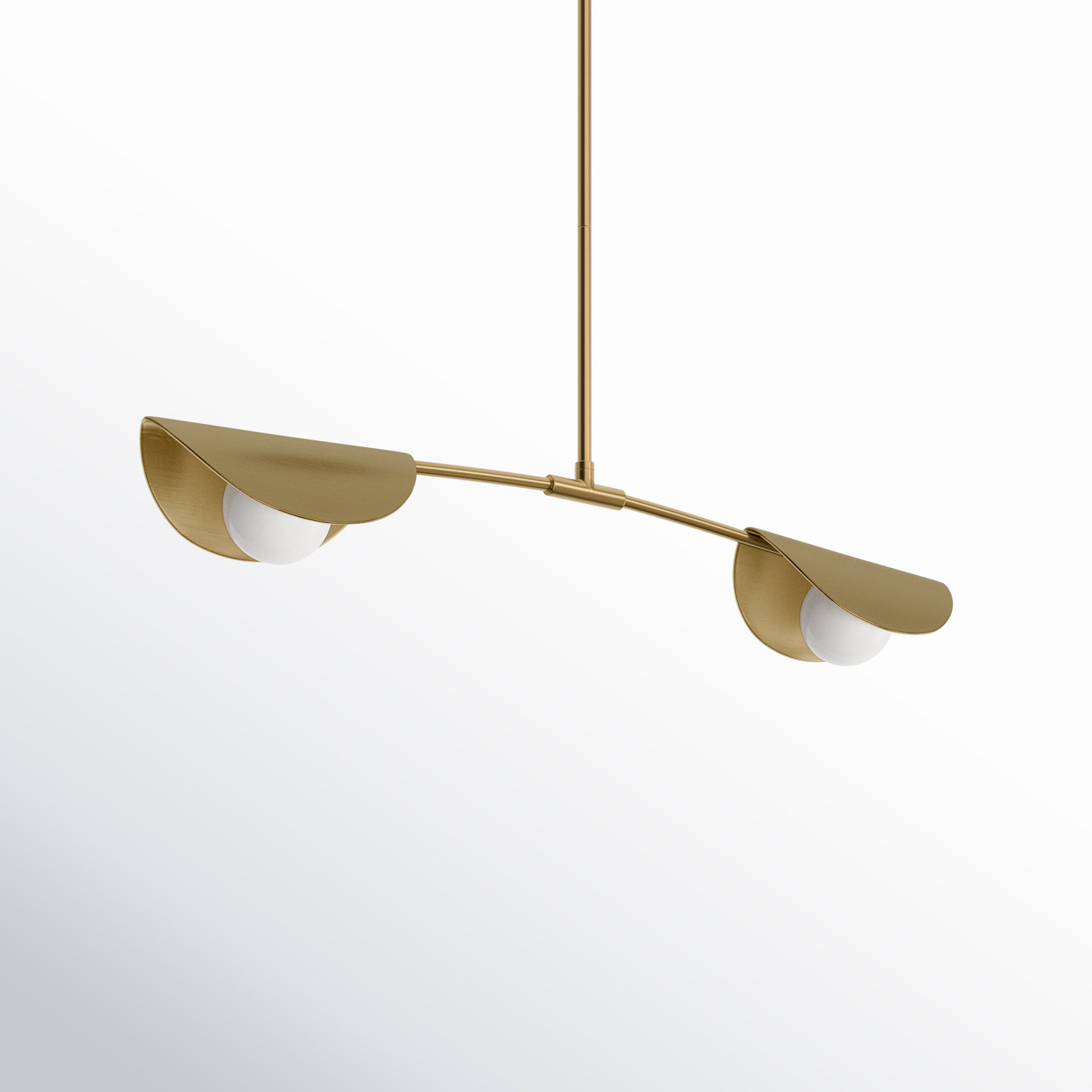 Gamora 2 Light Dimmable Pendant, Aged Brass