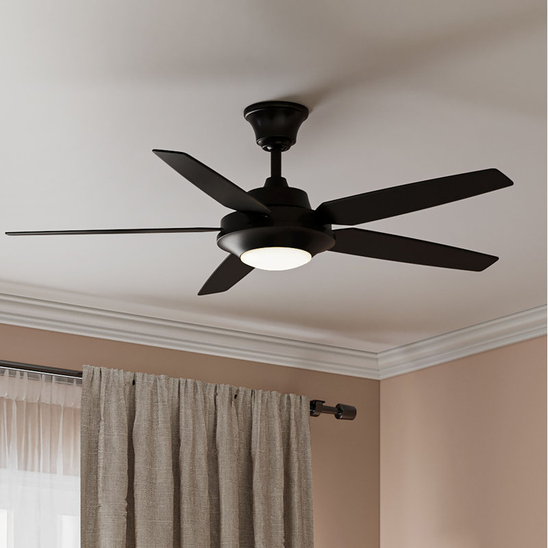Signature Plus II Collection 54" LED Five Blade Fan, Black, Matte Black