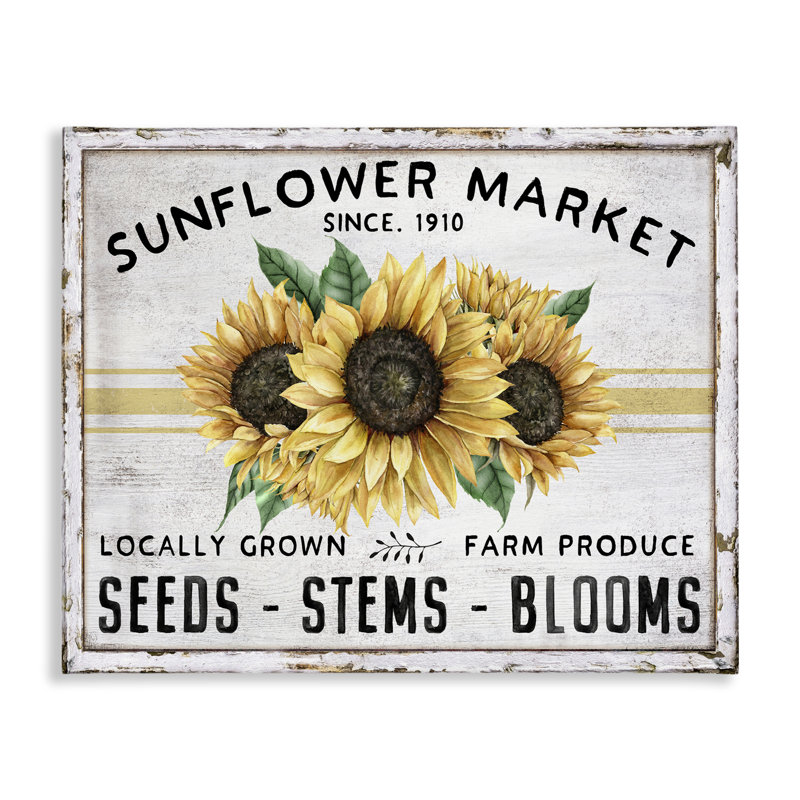 «Farmhouse Sunflower Market», art mural sur toile par Creatif Belle bp-579_CN, H 36 po x l 48 po