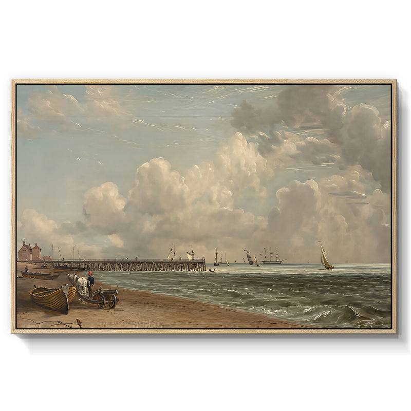 Étude des nuages, c. 1821 - John Constable - Toile tendue avec châssis encadrée, 26 x 40, Noyer