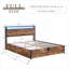 Lit plateforme avec rangement en MDF et en métal brun riche pour l'organisation de l'espace de chambre à coucher, style moderne et fonctionnel
