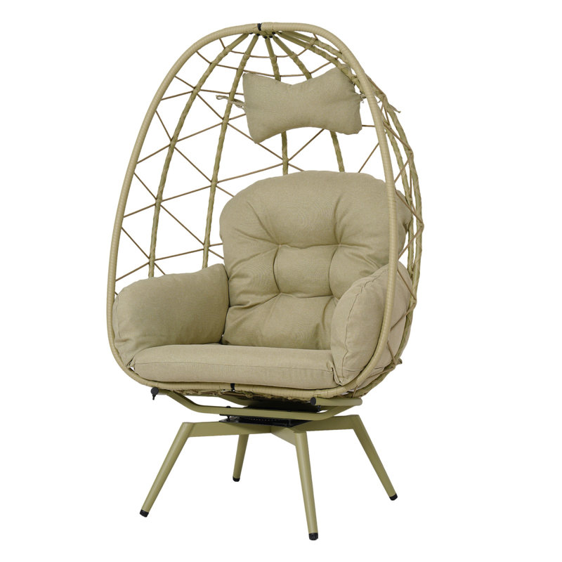Chaises longues pivotantes de patio, chaise en rotin moderne en acier pour la maison