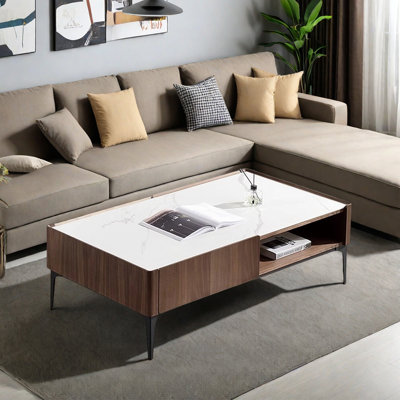 Table basse moderne en granit minimaliste