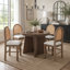Ensemble de table de salle à manger 5 pièces pour 5 personnes, ensemble de table de salle à manger extensible rétro avec 4 chaises rembourrées, table de cuisine et chaises pour la salle à manger et la cuisine (noyer et beige)-228804128-228804129-228804130