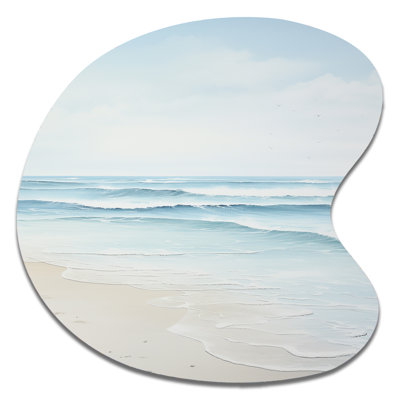 Mariani Beach Photo Tranquil Waters I - Coastal Beach Drop Shape Irregular Metal Wall Decor