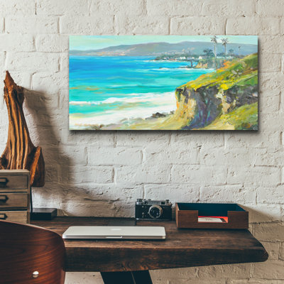  'Coast Cliffs' by Allayn Stevens Acrylic Glass Wall Art, 24" x 12"