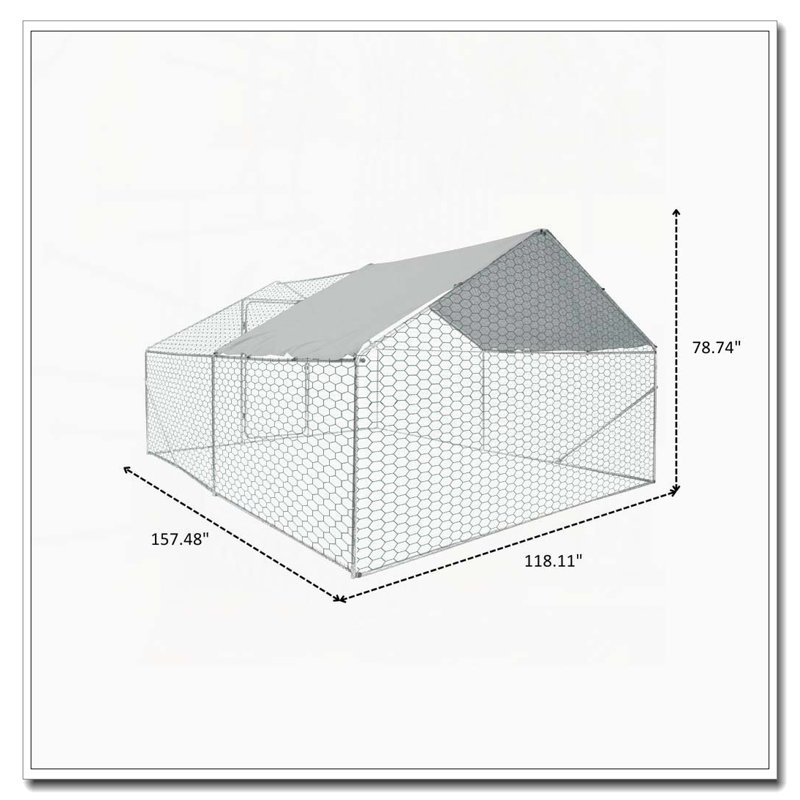 Grande cage de poulailler en métal