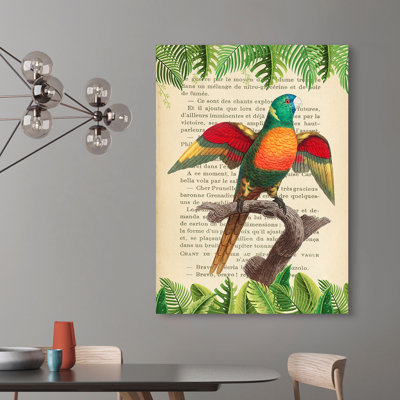 The Blue-Headed Parrot, After Levaillant by Stef Lamanche - Wrapped Canvas Print