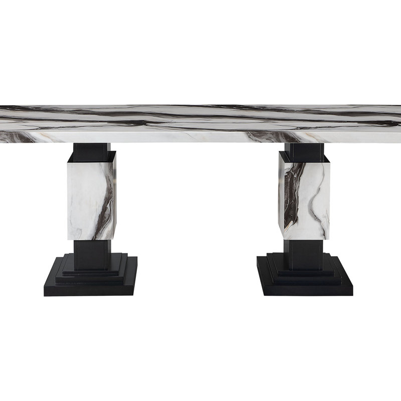 Sherilynn WHITE/BLACK DINING TABLE