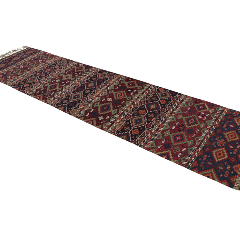 Hand Knotted Wool Southwestern Area Rug in Red