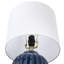 Lampe de table 21 po en céramique nervurée bleue avec abat-jour tambour