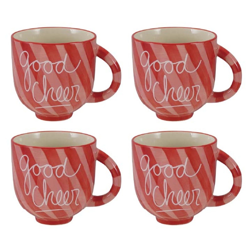 Hand-Painted Stoneware Mug Good Cheer