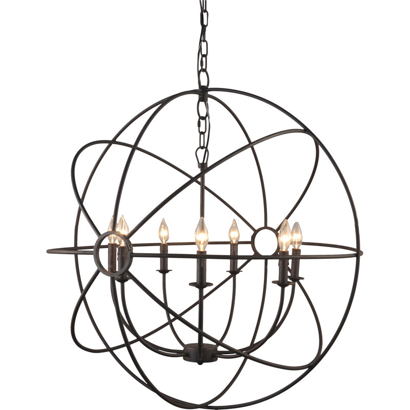 Lustre de globe de style bougie 7 lumières Kempson