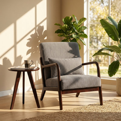 Ensemble de chaise d'appoint et de table basse en bois d'hévéa massif gris l 24,8 po x P 28,74 po x H 30,31 po