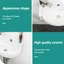 Lavabo de salle de bain mural en céramique blanc 16 x 11 pouces, trou de robinet simple, acide, surface lisse, faible absorption d'eau, résistance à l'apparence moderne, décor