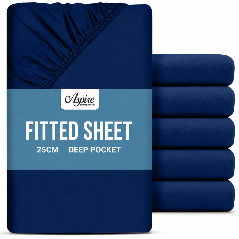 Machine Tufted Fitted Sheet, Double (137cm W x 190cm L)