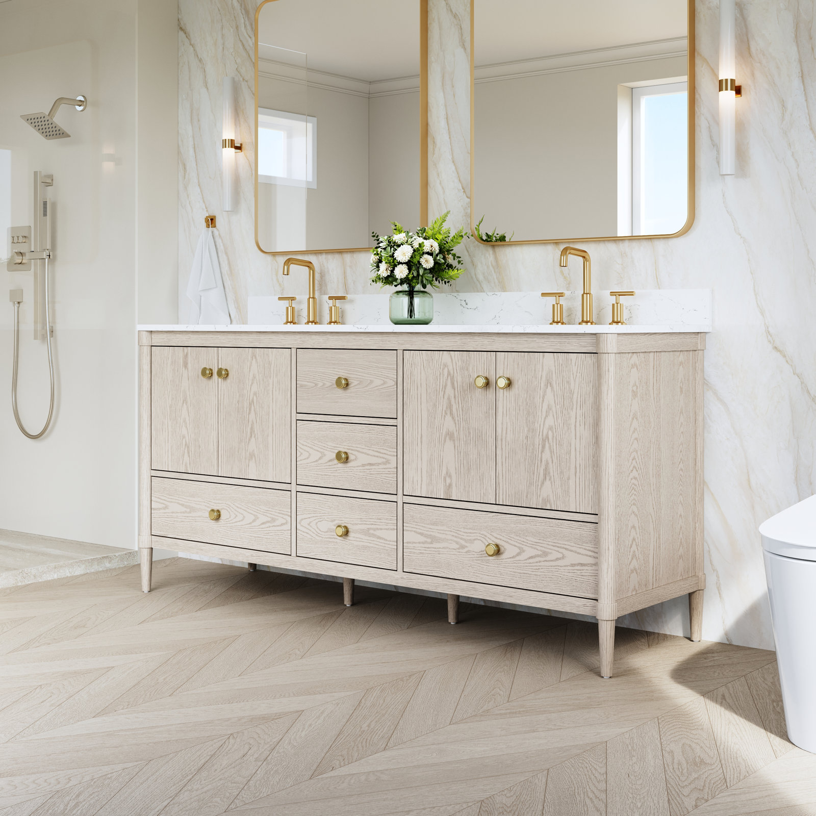 Gabby Double Bathroom Vanity, 72"