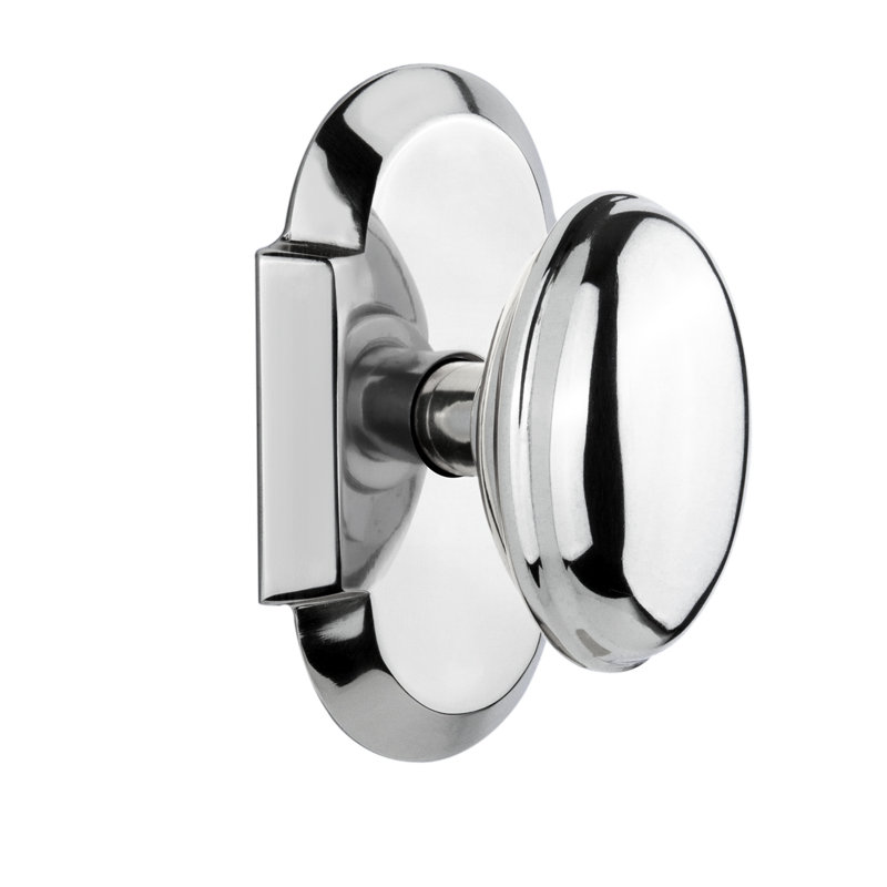 Cottage Plate with Homestead Door Knob, Bright Chrome