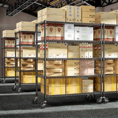 Étagères industrielles en métal d'une capacité de 3300 lb, étagères de garage robustes à 5 niveaux pour montage commercial, sous-sol, garde-manger, entrepôt, école P 23,6 po x l 53,2 po x H 73,6 po