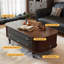 47.24"Modern Minimalist Solid Ash Wood Black-and-Brown Two-Tone Coffee Table