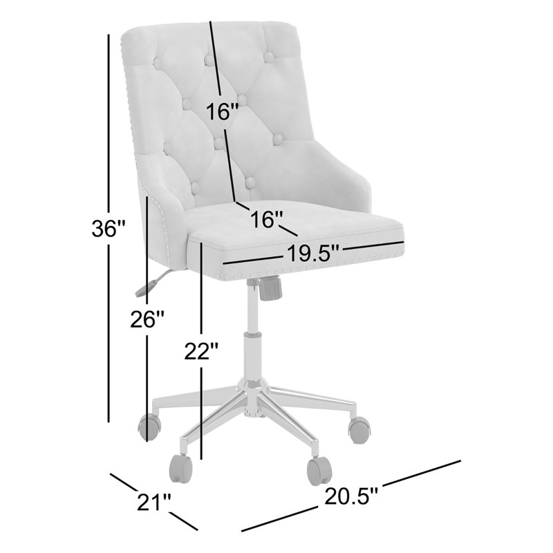 Shenfield Task Chair, White Faux Leather