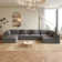 156.7‘’ Oversized U Shaped 6 Piece Modular Cloud Sectional Sofa with Ottoman