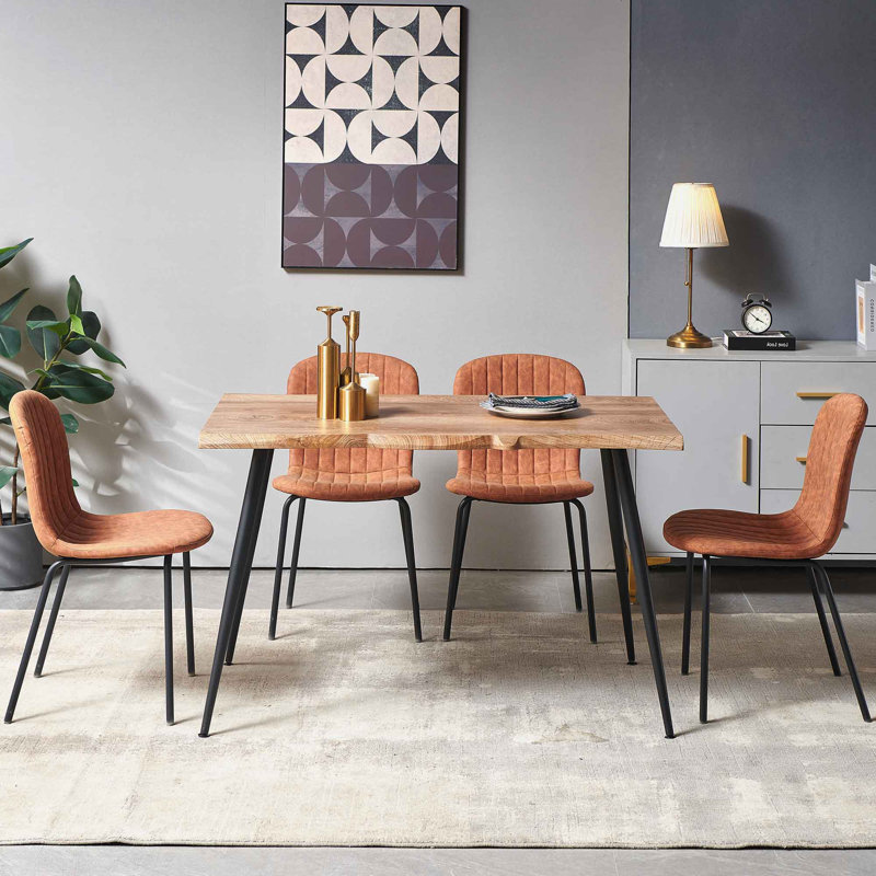 4 - Person Four Leg Dining Set, Brown