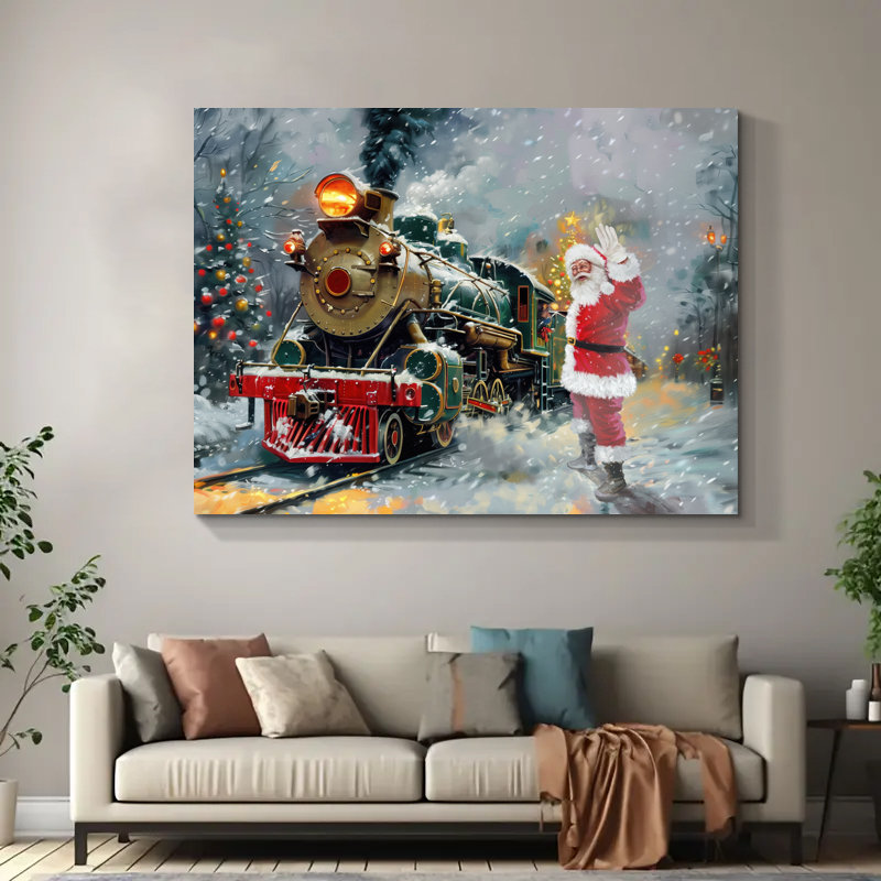 Arbre de Noël, art mural sur toile, H 28 po x l 40 po