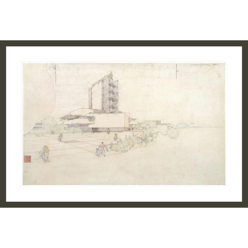 Florida Southern College, chapelle Annie Merner Pfeiffer. «Lakeland Florida» par Frank Lloyd Wright - impression giclée encadrée