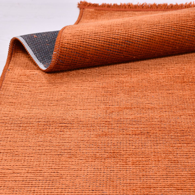 Modern Orange Machine Washable Non-Slip Area Rug, Rectangle 6'7" x 9'11"