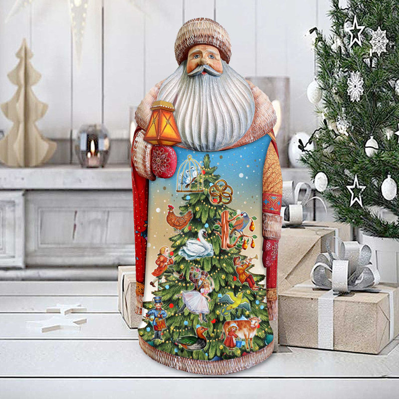 Figurine de chef d'œuvre en bois sculpté et célébration du père Noël